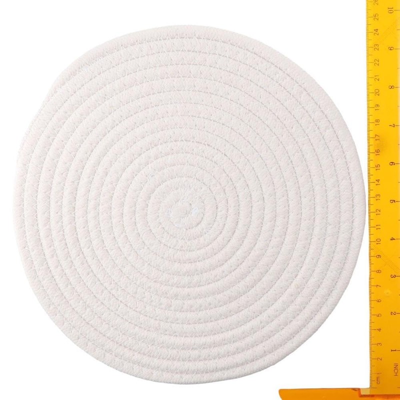 Benytro Nordic style cotton and linen weaving Woven Round Placemats,