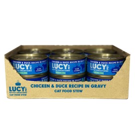 Lucy Pet Products Kettle Creations Chicken and Duck Cat Stew Recipe in Gravy 2.47oz, Blue (LPPFFLW400)