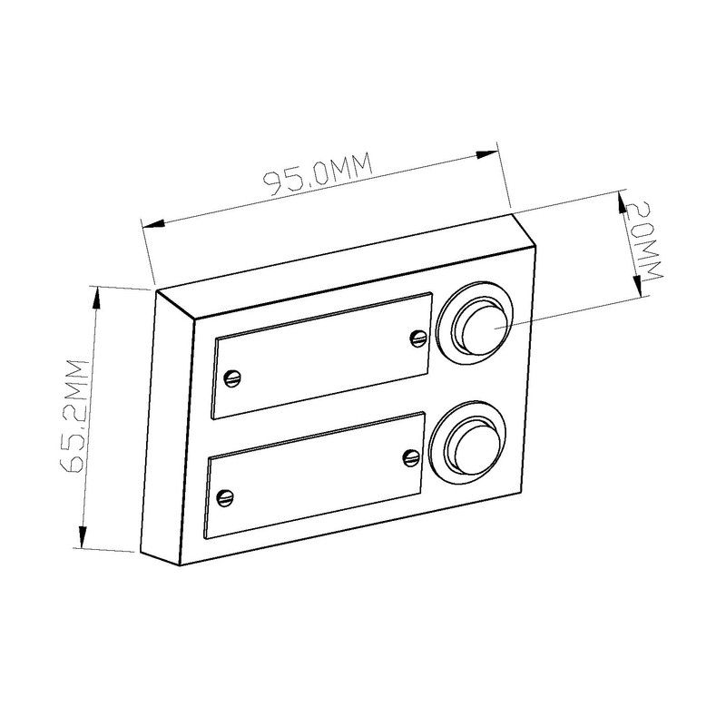 HUBER Surface-Mounted Bell Push Button 2 Compartments Made of Real