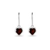 Valentines Day Earrings for Women 6mm Bezel Heart Genuine Gemstone