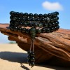Unbranded Rainbow Black Obsidian 108 Mala Prayer Beads Necklace Healing