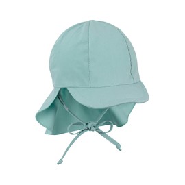 Sterntaler Boys' Peaked Cap with Neck Protection Tie Band, light turquoise