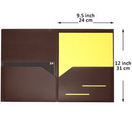 Youngever 6 Pack Heavy Duty Plastic Two Pocket Folders, Heavy Duty Plastic 2 Pocket Folder (Brown)
