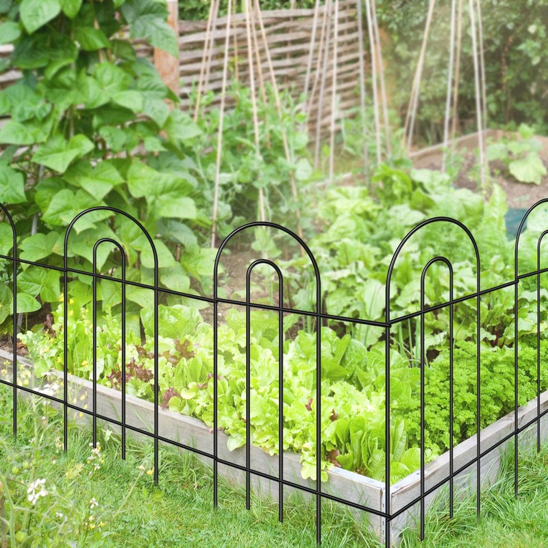 FOREHOGAR Garden Fence Border 32inX20ft Black Metal Wire Garden Fencing