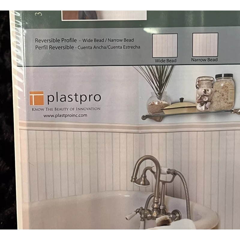 Plastpro Vinyl Wainscot Reversible Prefinished Wall Panels 10.49 Sq. Ft.
