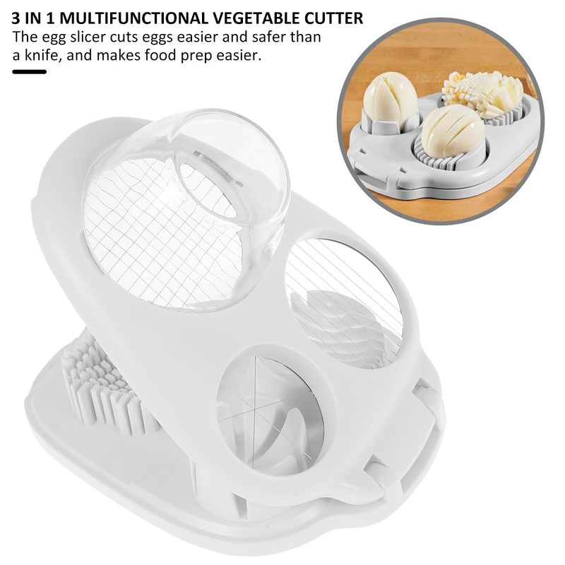 Egg Slicer for Boiled Eggs, 3 in 1 Stainless Steel