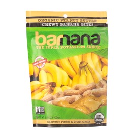 Barnana Organic Peanut Butter Dipped Chewy Banana Bites, 3.5 Ounce Bag