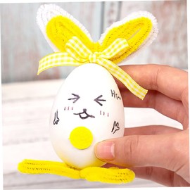 Operitacx 1set Easter Eggs Miniature Figurines Guinea Pig Costume Bunny Stuffed Animal Inflatable Rabbit Desktop Decoration Rabbit Cage Faux Eggs 5pcs