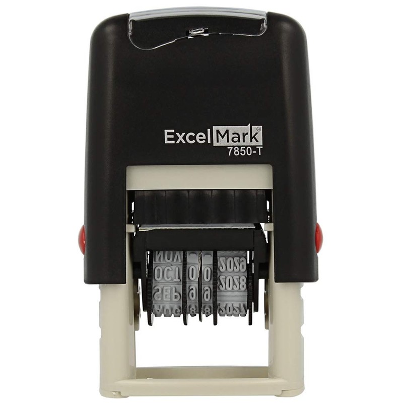 ExcelMark Faxed Date Stamp - Compact Size (Red Ink)
