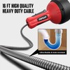 POPULO Drain Auger, Auto Feed Plumbing Snake Clog Remover for