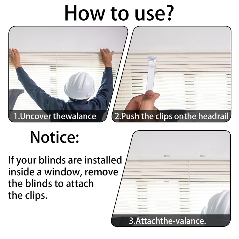 15 Pcs 3" Clear Valance Clips for Blinds 3 Inch