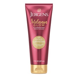 Jergens Hand and Body Lotion, Melanin Glow Illuminating Moisturizer- Gold 7 Oz Bottle