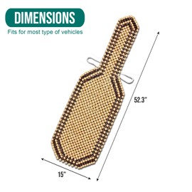 Zento Deals Wood Beaded Comfort Seat Cushion Seat Cover- Double Strung Ultra Comfort Massaging Car Seat Cushion for Car, Truck, or Office Chair