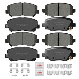 ACB ZONE Front and Rear Disc Brake Pads Set Ceramic w/Hardware Replacement for Chrysler 200 2015 2016 2017, for Jeep Cherokee With Single Piston 2018 2019 2020 2021 2022 With Front Caliper