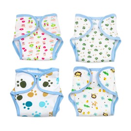 Reborn Baby Doll Diapers Clothes Underwear Reusable for 17-22 Inch Reborn Dolls Adjustable Diapers fits Newborn Dolls Girl&Boy 4 Pieces of Pack