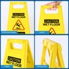 WOUSEDO 2-Pack Caution Wet Floor Sign,17.5" Height,Bright Yellow Double-Sided Folding