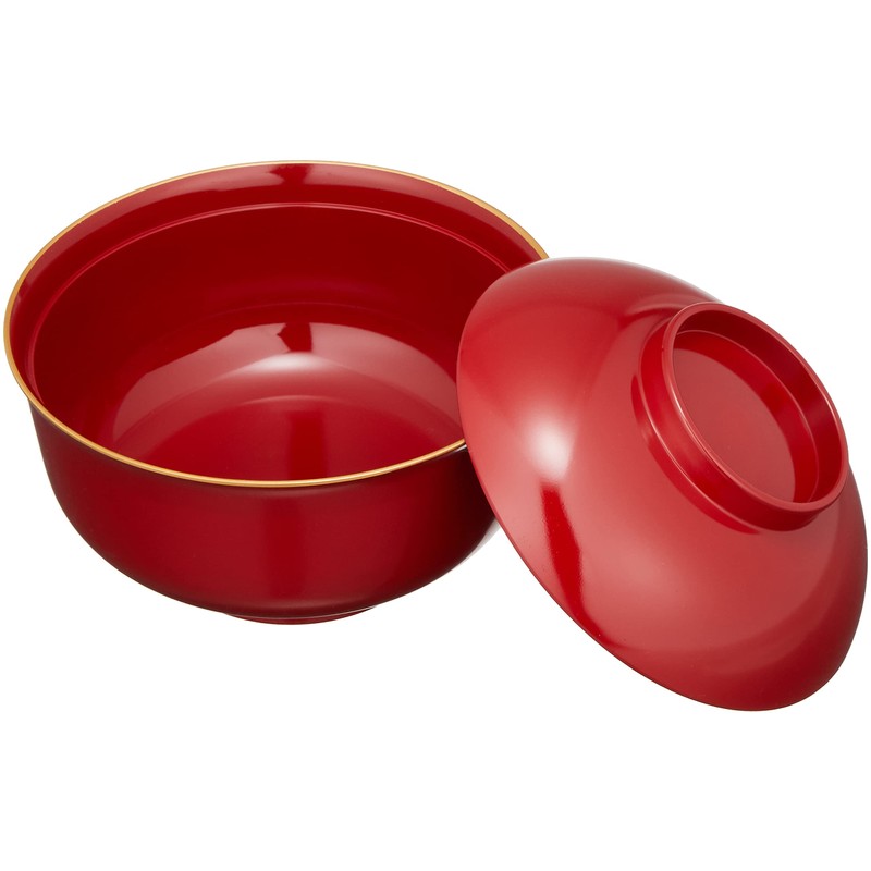 Mitani M16443-5 Yamanaka Lacquerware, Yamanaka Lacquerware, Hattan Zoni Bowl, Red