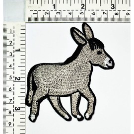 Cute Gray Donkey Horse Pony Animal Cartoon Embroidery Patch Embroidered Applique Patches for Arts Crafts DIY Decor, Jeans, Jackets, Clothing, Bags, Caps (12)
