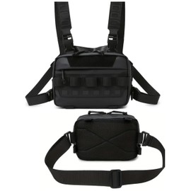 E&K726 More Freedom to Fishing! Multi-functional Lightweight Fishing Bag - Storage Black Fishing Bag Fishing Bag Tackle Bag Chest Bag Climbing Cycling Tactical Fishing Fishing Multifunction Black