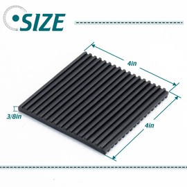Daisypower Anti Vibration Isolation Pads,4 Pack 4" x 4" x 3/8" Rubber Vibration Damper Equipment Pads,Anti Skip,Noise Reducer for Air Compressor,Air Conditioner,Washer and Treadmill