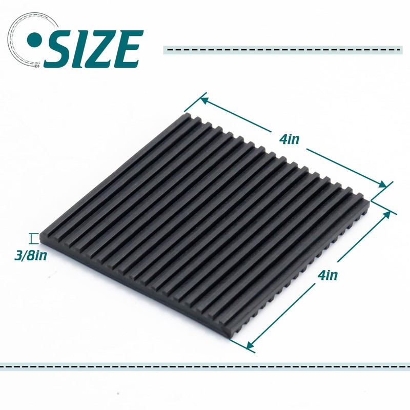 Daisypower Anti Vibration Isolation Pads,4 Pack 4" x 4" x