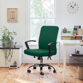Office Chair Cover, Office Chair Cover, Swivel Chair Cover, Modern Chair Cover, Armchair Cover, Elastic Washable Chair Covers Set for Office Chair, Computer, Desk Chair (No Chair) (Green, M)