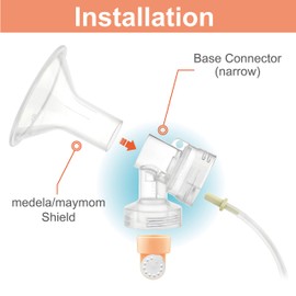 Maymom MyFit Conectores de base de cuello estrecho; compatible con conector Medela PersonalFit; uso con sistema de escudo de dos piezas Maymom, compatible con Medela Freestyle Flex BreastShield; Lansinoh Shields; 2 unidades