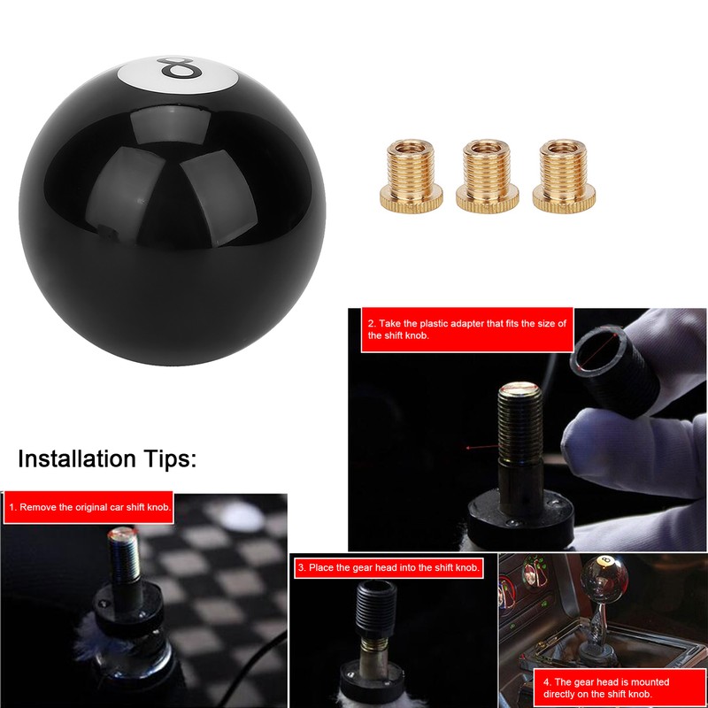 Universal Black 8 Billiard Ball Round Car Gear Shift Knob