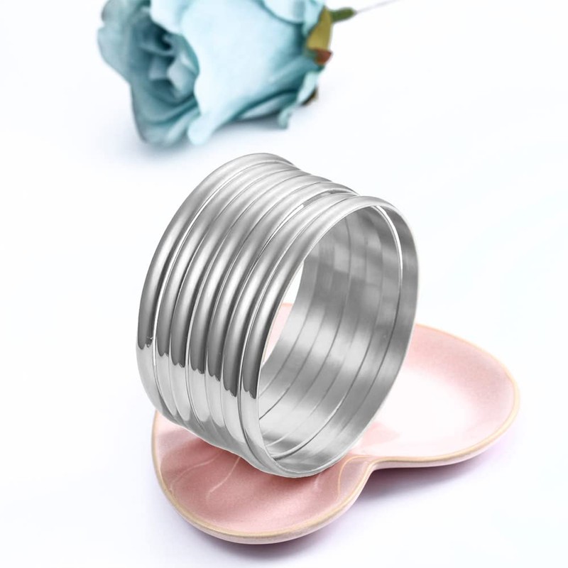 Women's Set of 7 Bracelet Cuff Punk Bracelet Bangle 18K