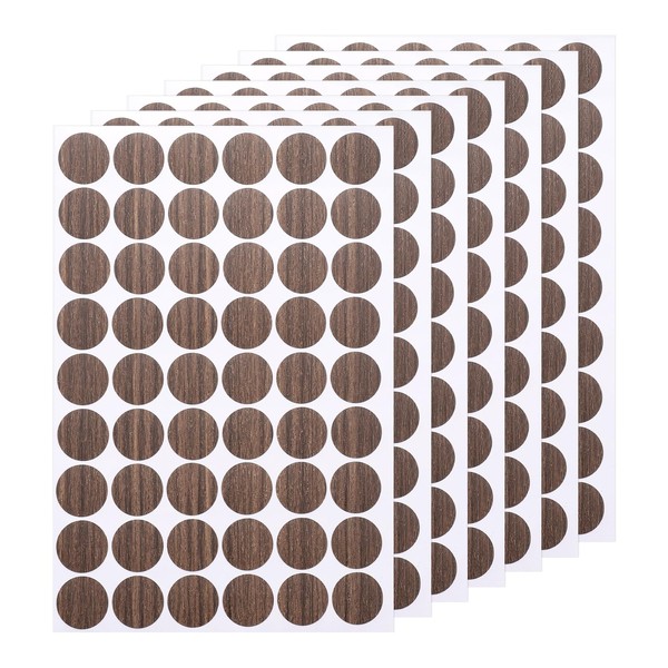 uxcell 7 Sheets/378PCS Self Adhesive Screw Hole Stickers, 2.1cm/0.83" PVC
