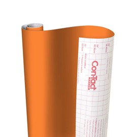 Con-Tact Brand Creative Covering, Self-Adhesive Shelf Liner, Multi-Purpose Vinyl Roll, Easy to Use and Apply, 18'' x 16', Orange