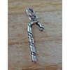 New Sterling Silver 3D 25x8mm Candy Cane Christmas Charm CII0831SEE