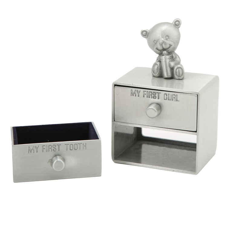 Tooth Box Metal Cute BearShape Storage Case with 2 Drawers