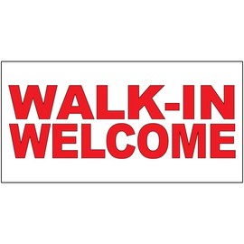 Walk-in Welcome Red Decal Sticker Retail Store Sign 9.5 X 24 Inches