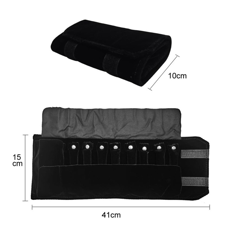 SCIKHEFT Portable Ring Travel Bag Jewelry Travel Roll Bag Small