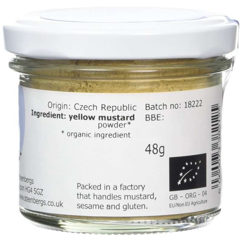 Steenbergs Organic Yellow Mustard Powder Standard Jar 48g
