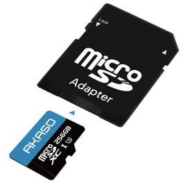 AKASO 256GB microSDXC Memory Card - Up to 100MB/s, C10, U3, Full HD, 4K, MicroSD Card