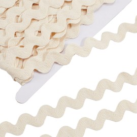 GORGECRAFT 1 inch/25mm Cotton Rick Rack 10 Yards RIC Rac Trim Rickrack Lace Wave Ribbon Floral White Zig Zag Wave Bending Fringe Lace Trim S Shaped Woven Braided Fabric for Sewing DIY Crafts
