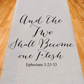 Gifts & Company and The Two Shall Become One Flesh Wedding Aisle Runner (75 feet Long) Wedding Ceremony Decor