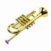 Gold Kid Trumpet Toy with 4 Colored Keys Interesting Educational