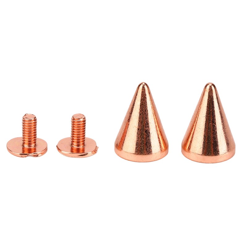 100 Sets Punk Cone Spikes Studs Electroplating Rose Gold Punk