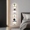 AskTag 7 Tier LED Light Wall Shelves, White