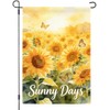 Sunny Days Sunshine Garden Flag, Sunflower Butterfly Summer Theme, Burlap