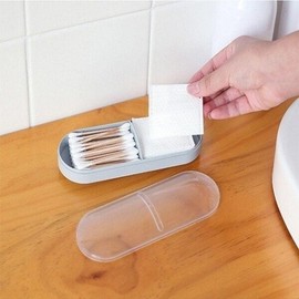 화장실 면봉 보관함 화장솜 수납 케이스 정리함 Bathroom Cotton Swab Storage Case Cotton Pad Organizer