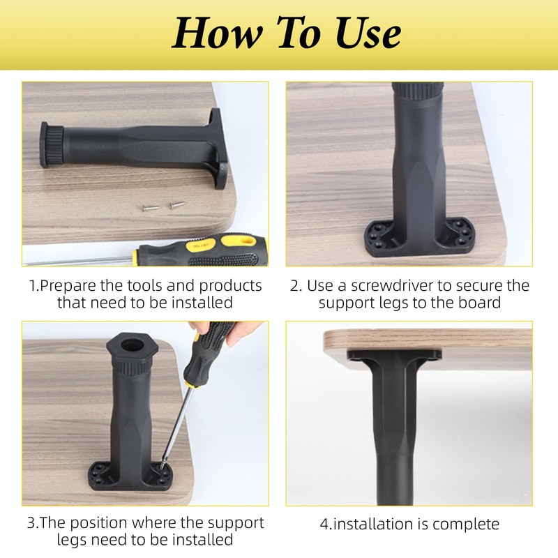 FINEPOTY Bed Legs, 2 PCS Adjustable Height Center Support Leg