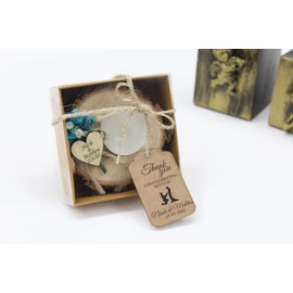 Wood Sliced Log Candle Holder, Rustic Wooden Tea Light Holder, Candleholders and Tealights, Sympathy Gifts, Wedding Birthday Baby Shower Anniversary Bridal Shower Guest Favors