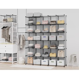 HOMIDEC Closet Organizer, 12-Cube Closet Organizers and Storage, Portable Closet Shelves, Clothing Storage (Grey)