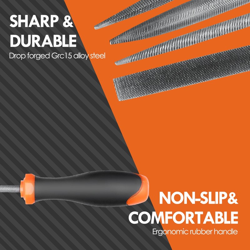 CCLIFE File Set 6-Piece Professional Workshop File Set Small Metal