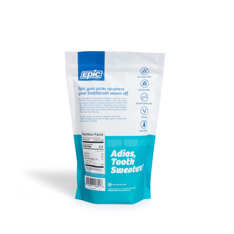 Epic 100% Xylitol Wintergreen Chewing Gum - Sugar Free, Aspartame