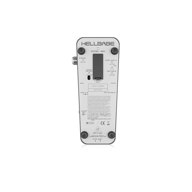 Behringer HELLBABE HB01 Ultimate Wah-Wah Pedal with Optical Control
